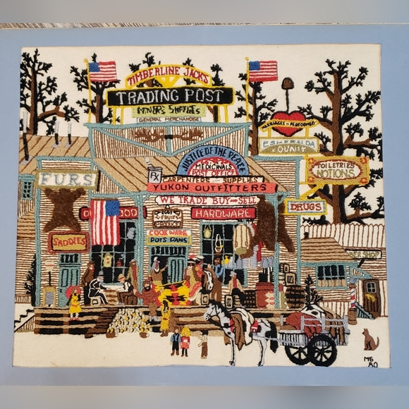 Timberline Jacks Trading Post Embroidered Tapestry 20x16 in General Store Decor - Picture 1 of 15